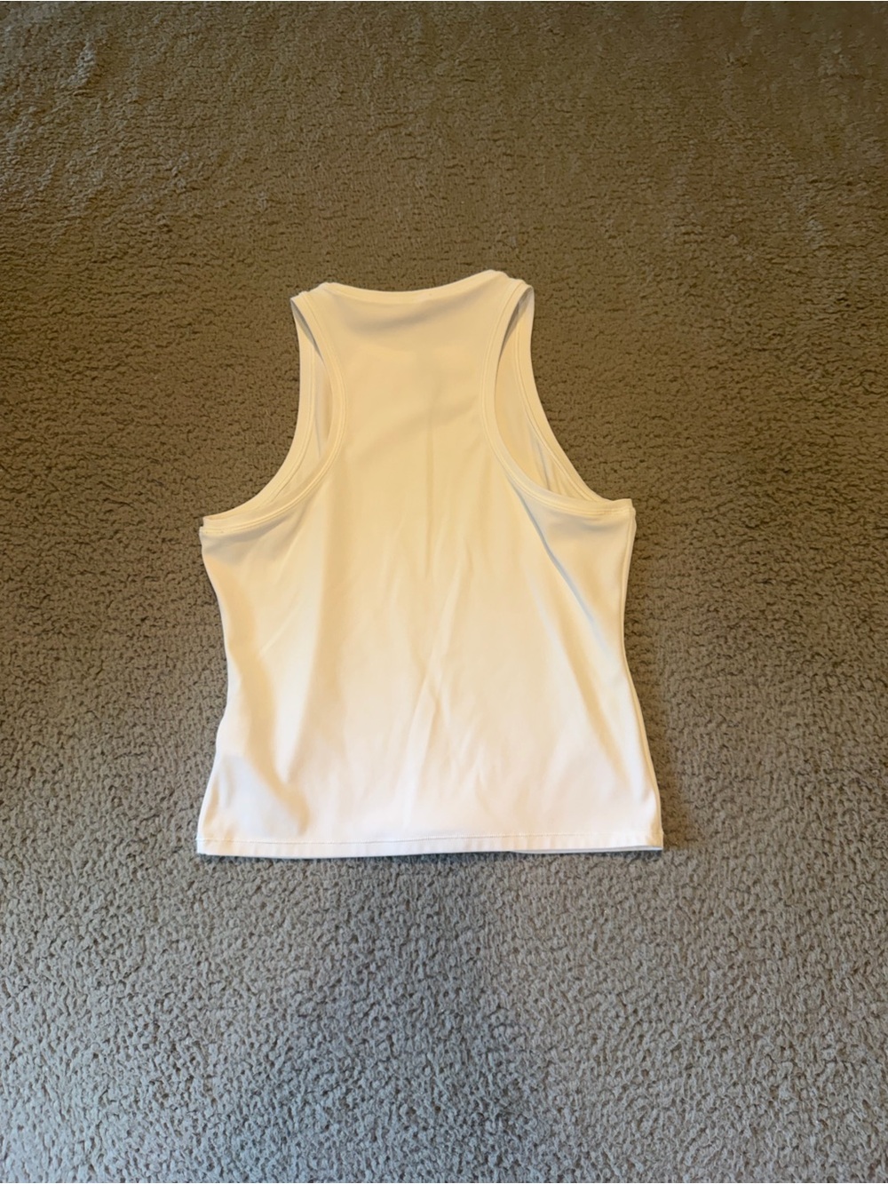 White Sleeveless Ribbed Tank Top - - Picture 3 of 6